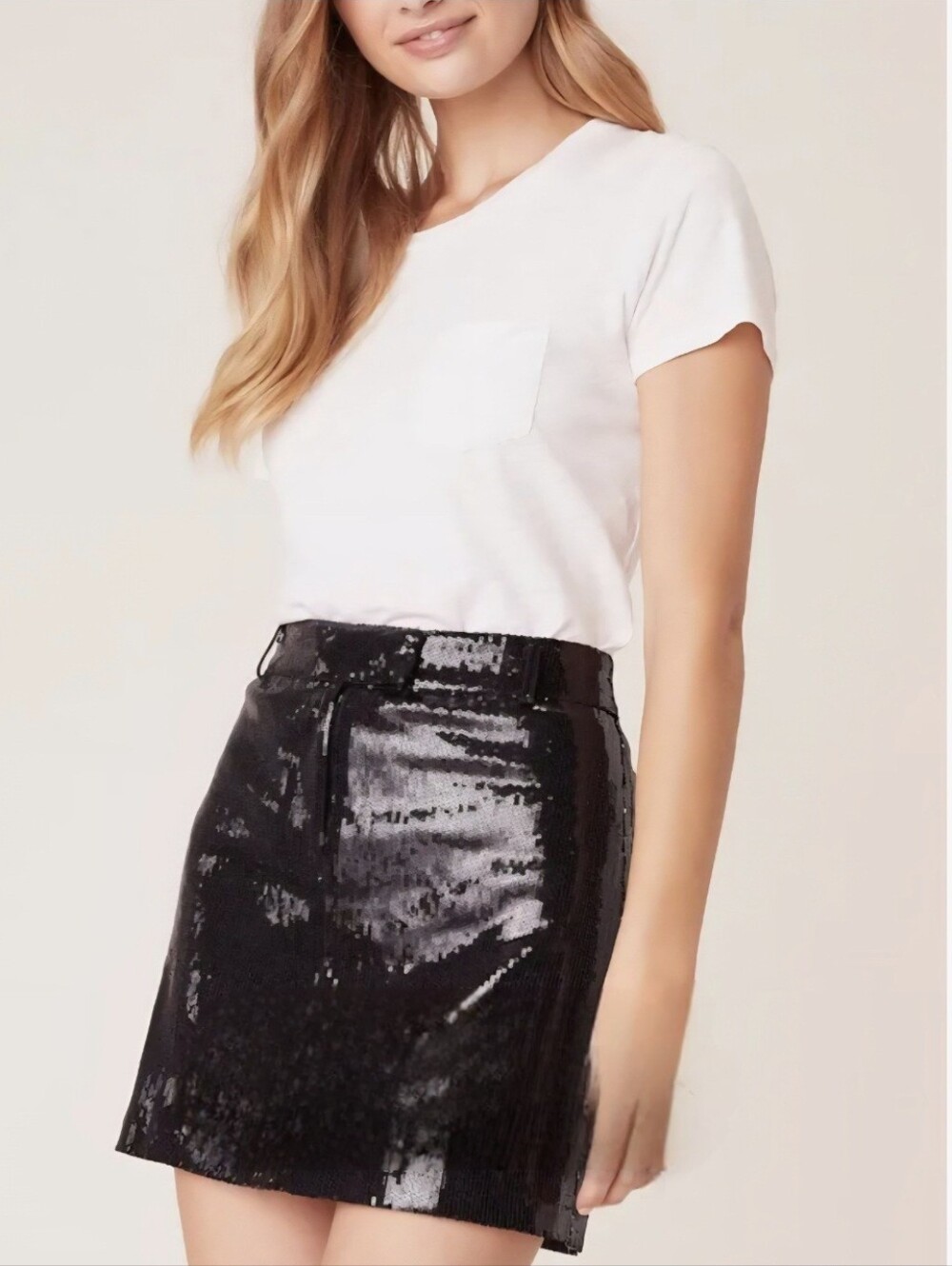 BB Dakota Black Sequin Mini Skirt. NWT